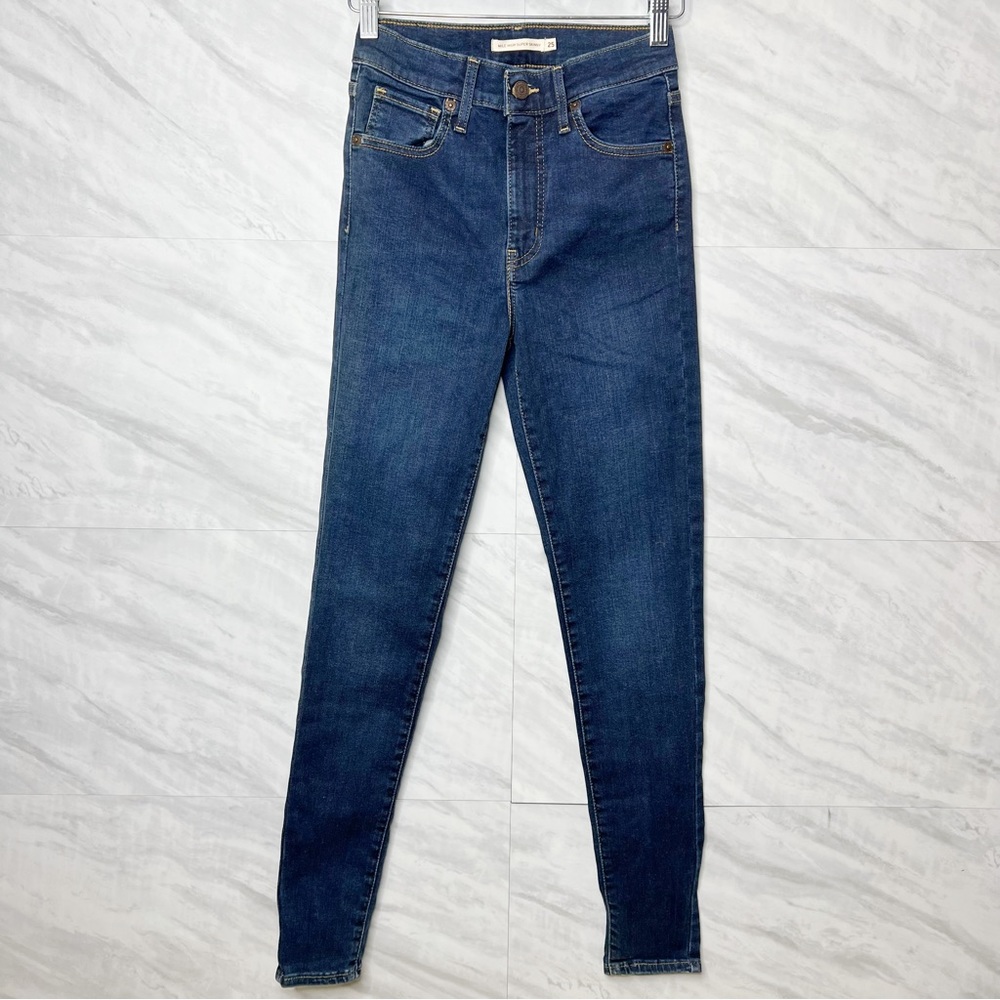Leviβs MILE HIGH SUPER SKINNY DARK WASH JEANS 25